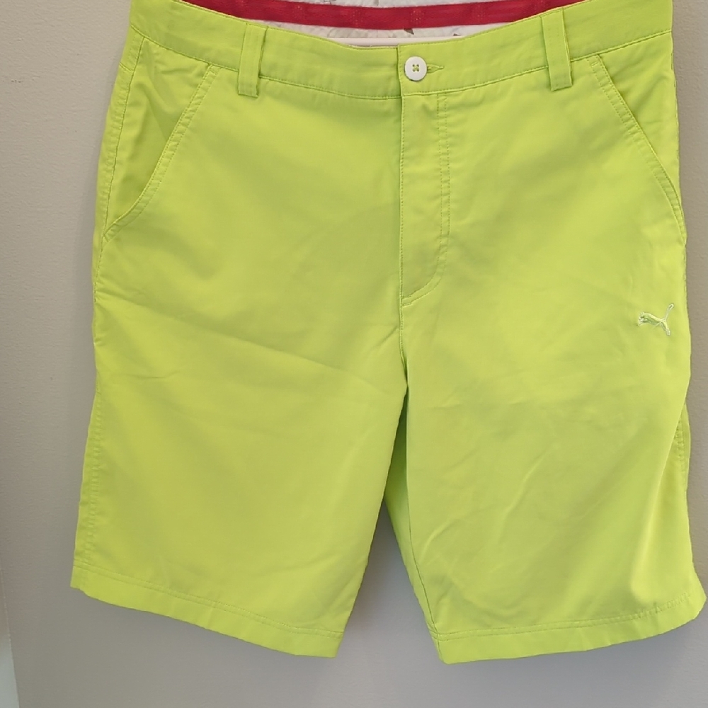 Puma Neon Yellow Green Golf Shorts